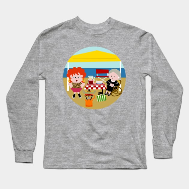 Spanish Family On The Beach Long Sleeve T-Shirt by soniapascual